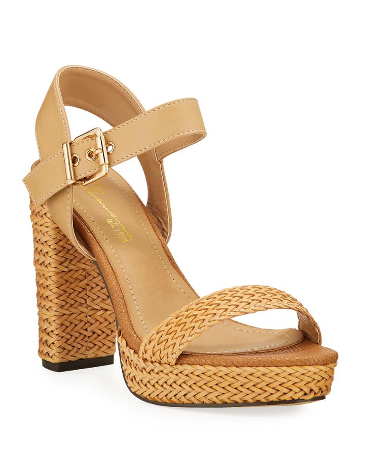 Leah Woven Leather Platform