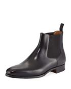 Juan Gored Calf Leather Boot, Black