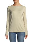 Cashmere-blend Metallic Long-sleeve