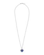 18k White Gold Blue Sapphire Pendant Necklace