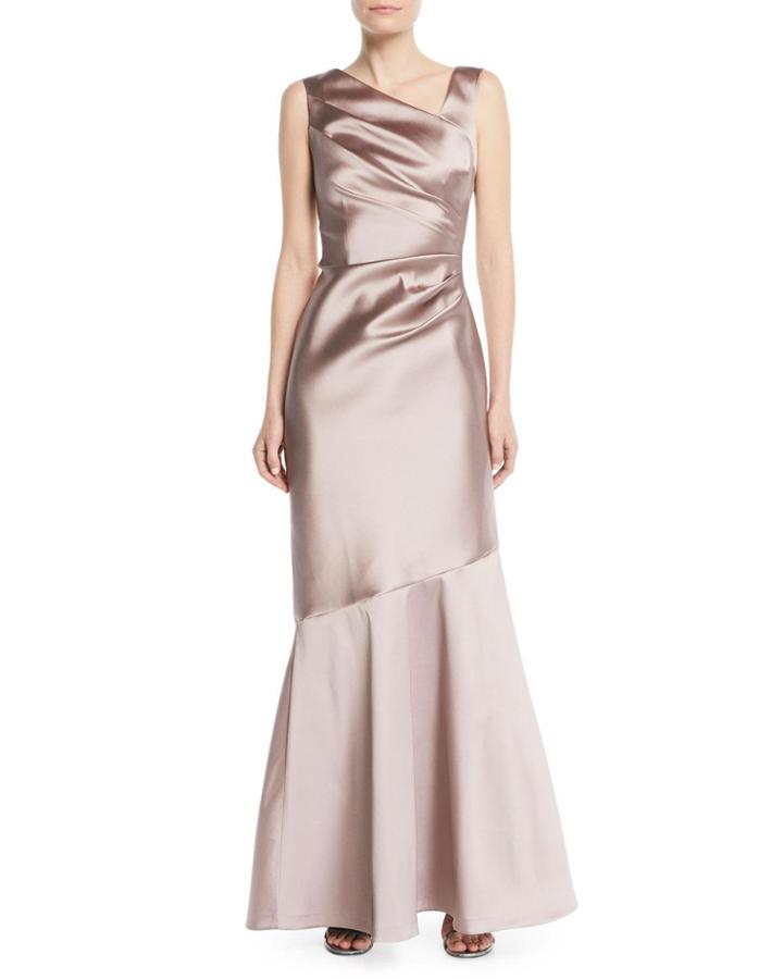 Stretch Mikado Asymmetric Gown