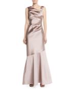 Stretch Mikado Asymmetric Gown