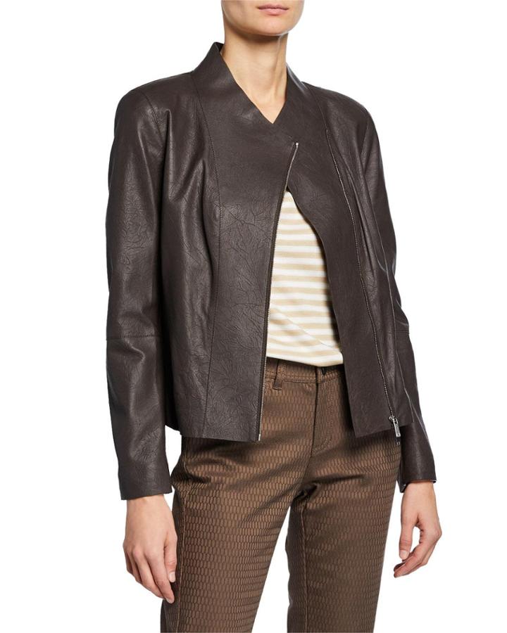 Alice Leather Jacket W/ Knit Panels