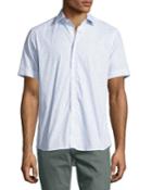 Topography-print Short-sleeve Cotton