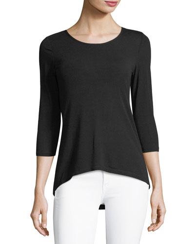 3/4-sleeve Zip-back Tee