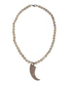 Bavna Beaded Labradorite & Diamond Horn Pendant Necklace, Women's,