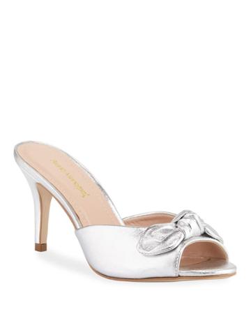 Natalie Metallic Leather Bow Cocktail
