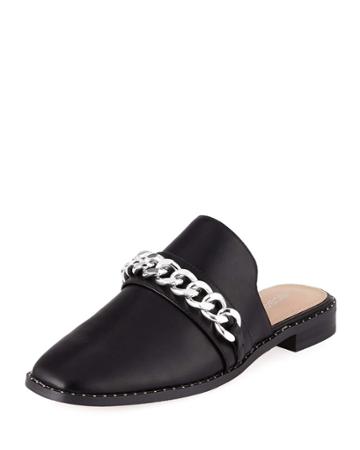 Rosamund Leather Mules With Chain Detail