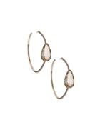 Sterling Silver Rock Crystal Hoop Earrings