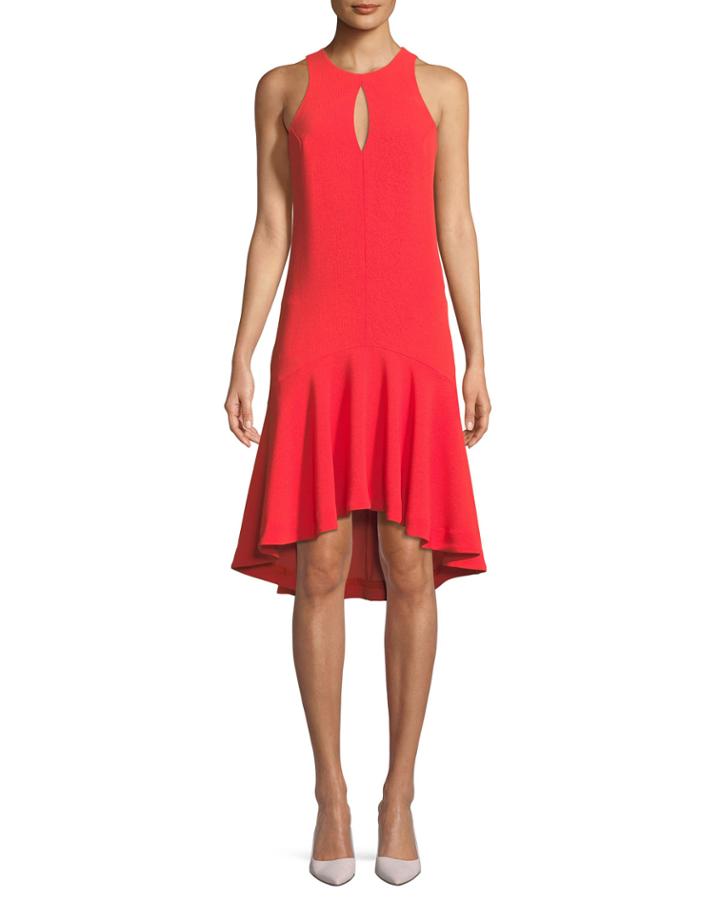 Keyhole High-low Petal Sleeveless Dress