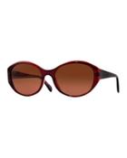 Addie Acetate Sunglasses, Red Havana/copper