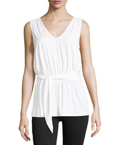 Sleeveless Tie-waist Jersey Top