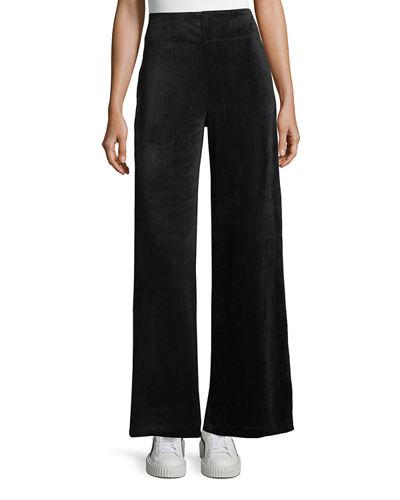 Velour Bell-bottom Pants