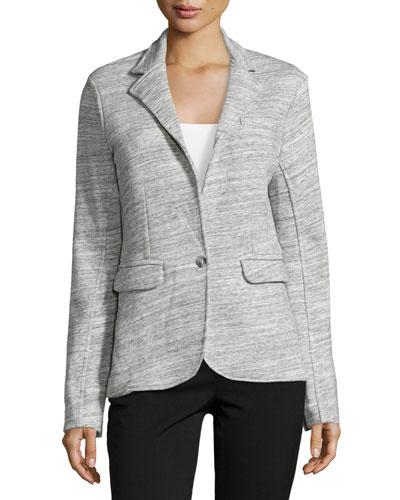 One-button Blazer Jacket, Pepper Heather