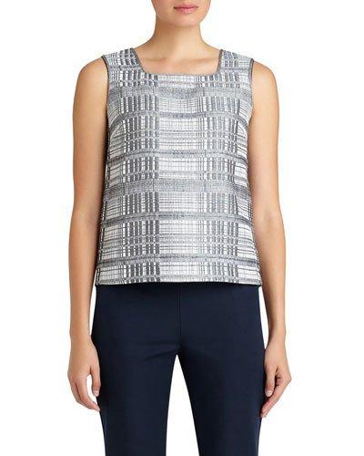 Kirsta Metallic-stripe Blouse, Nightfall