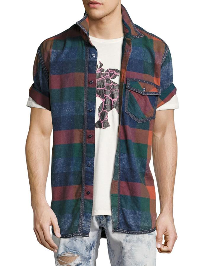 Lawn Chair Plaid Denim Shirt,