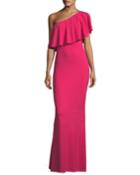 Nadeja Adjustable Fold-over Ruffle Gown