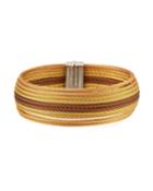 Wide Multi-row Cable Bracelet, Yellow/bronze