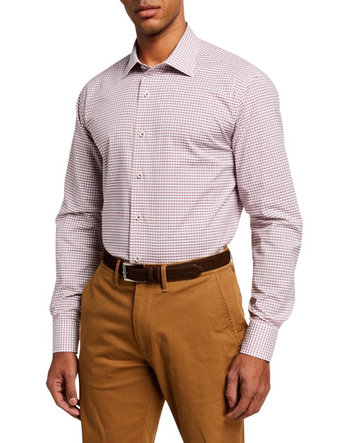 Men's Modern Fit Tattersall Check
