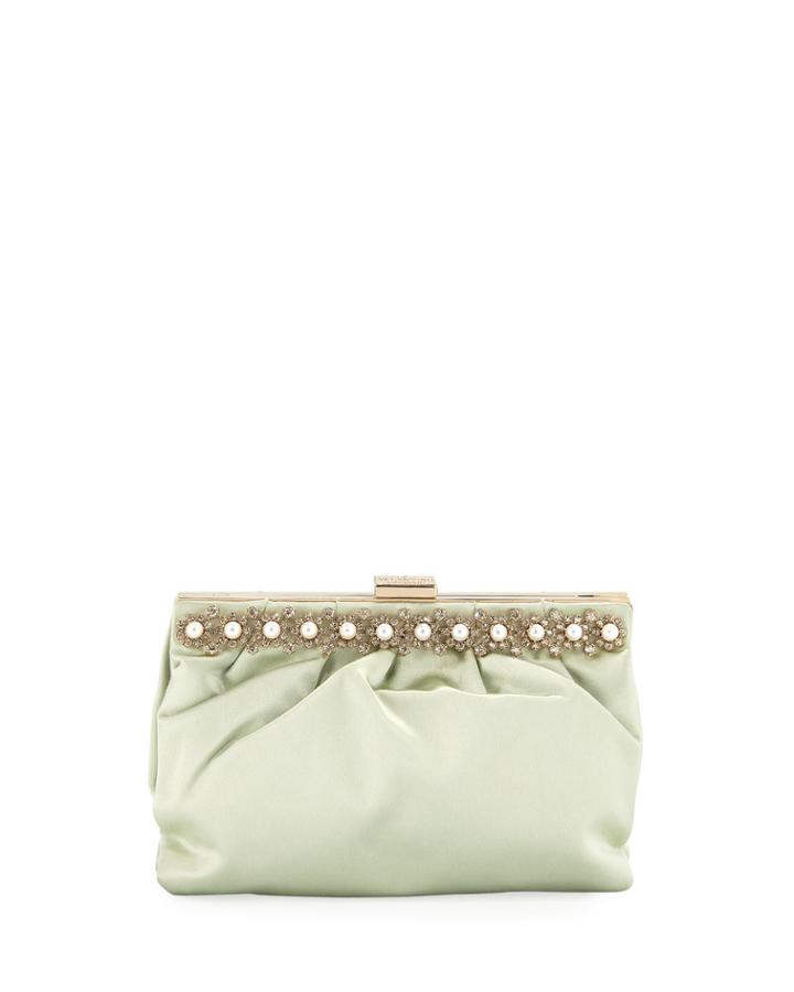 Framed Velvet Clutch Bag