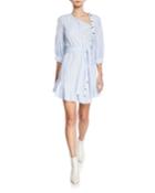Asymmetric Button-front Cotton Dress