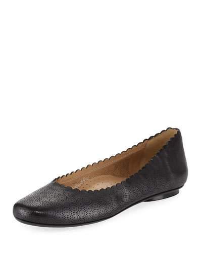 Selia Perforated Leather Ballerina Flat