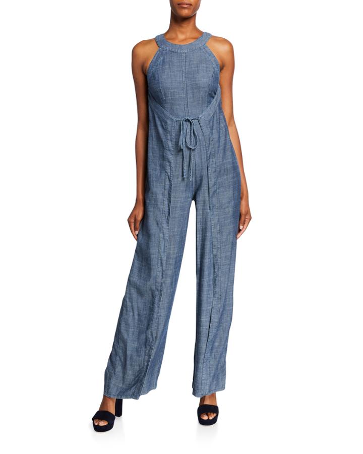Hewett Chambray Halter Jumpsuit