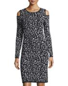 Leopard-print Cold-shoulder