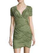 Scallop-ruched Sheath Dress, Willow