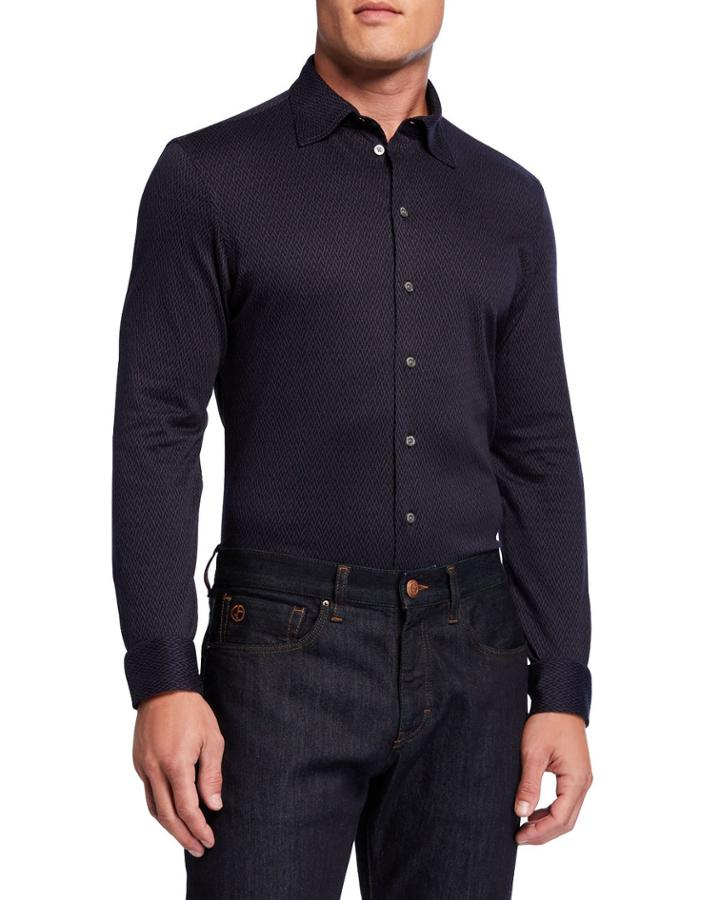Men's Jacquard Stretch-cotton