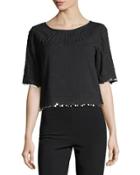Agatha Sequin-trim Voile Top
