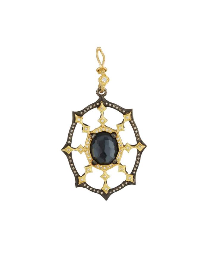 Old World Doublet Open Oval Pendant