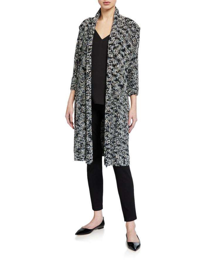 Chaville Marled Knit 3/4-sleeve Long Tunic Cardigan