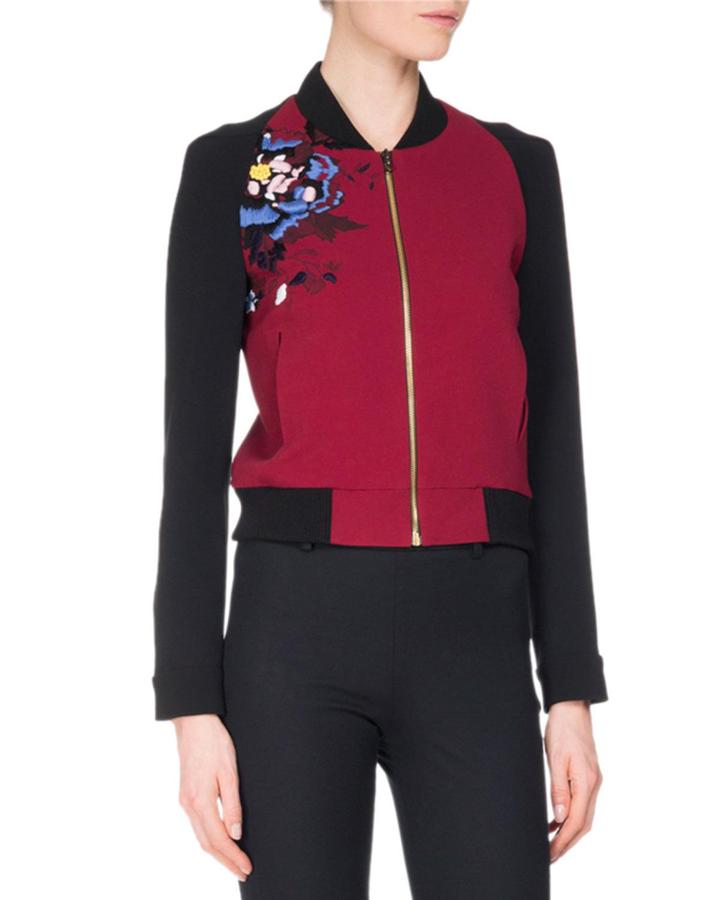 Rushenden Floral Embroidered Bomber Jacket