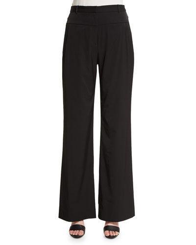 Mid-rise Wide-leg Pants, Black