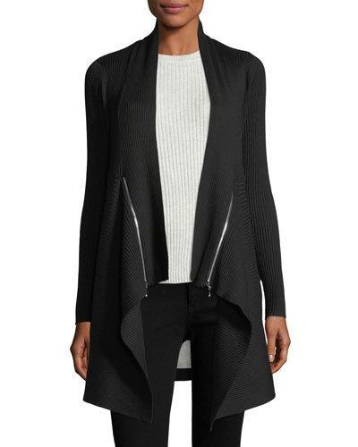 Asymmetric Zip-trim Cardigan