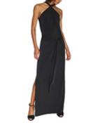 Knotted Halter-neck Jersey Gown