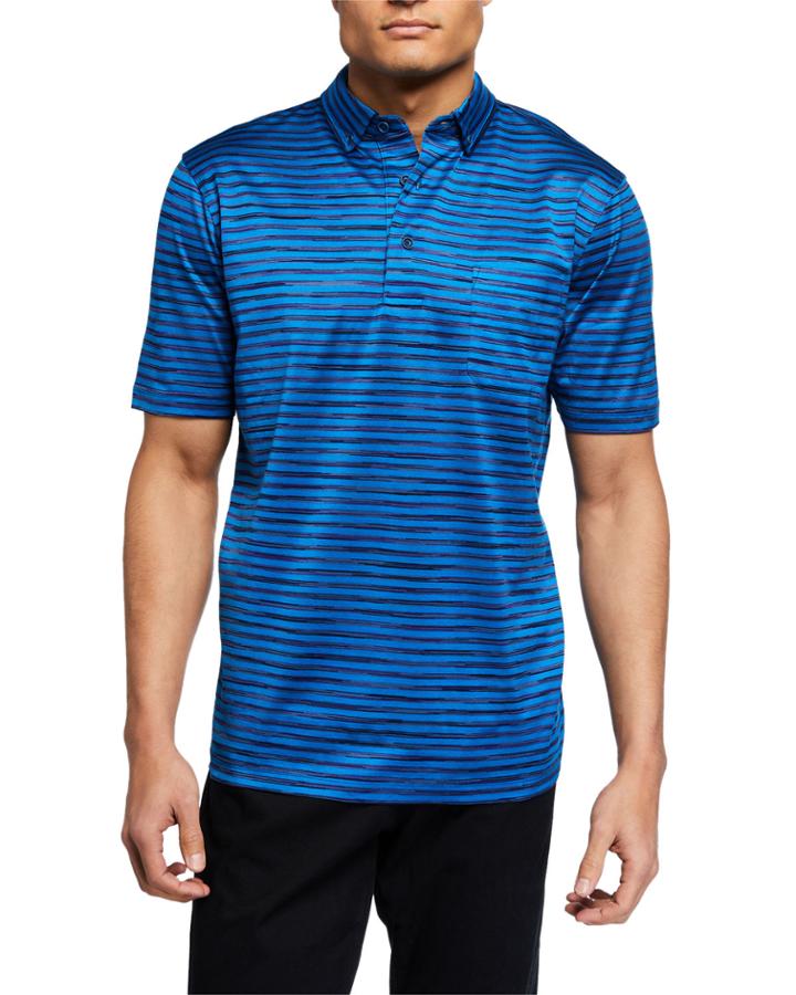 Men's Stripe Mercerized Knit Polo