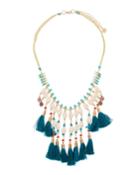 Multi-tassel Pearly Statement Necklace
