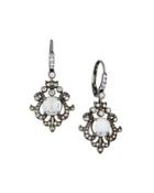 Anastasia 18k White Gold Moonstone & Diamond Drop Earrings