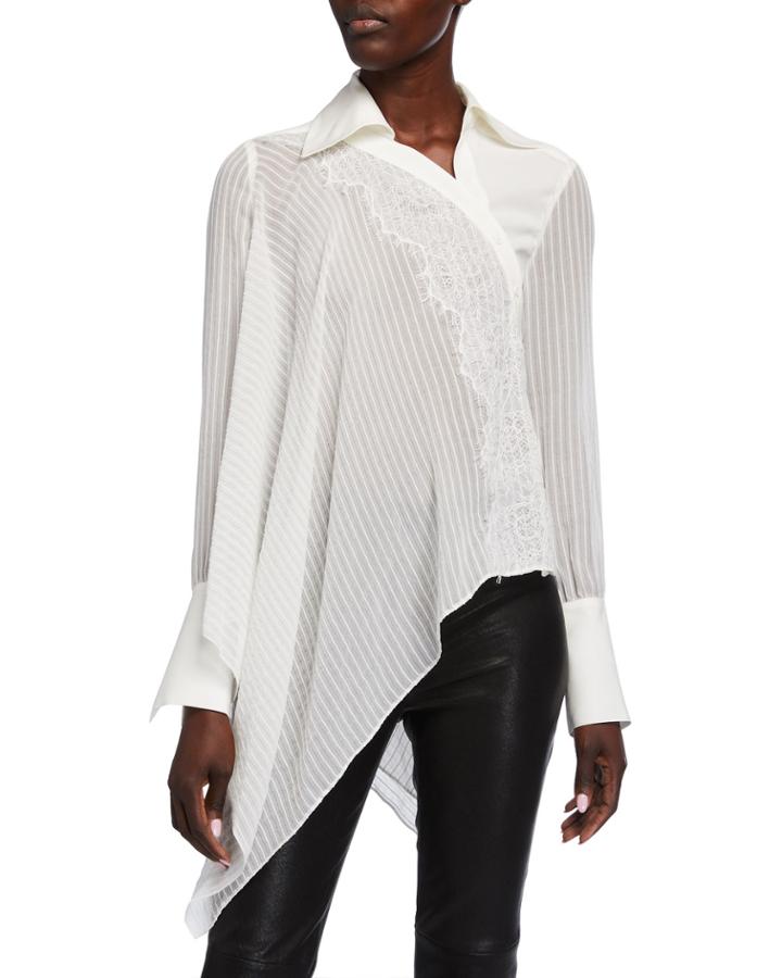 Asymmetric Silk Blouse With