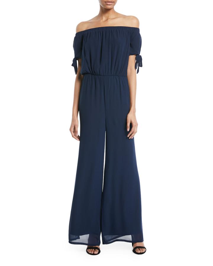 Off-the-shoulder Chiffon Jumpsuit