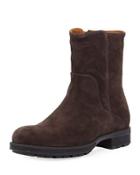 Logan Suede Zip Boot, Brown