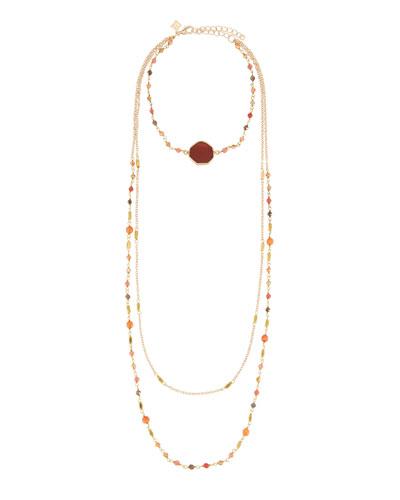 Carnelian Stone Choker Necklace W/