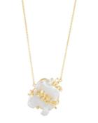 Keshi Pearl & Crystal Vine Pendant Necklace