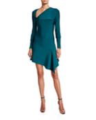 Donna Asymmetric Long-sleeve Knit Dress