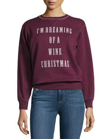 I'm Dreaming Of A Wine Christmas Sweatshirt, Dark Red
