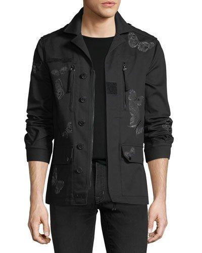 Camu Butterfly Embroidered Military Jacket