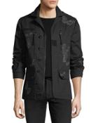 Camu Butterfly Embroidered Military Jacket