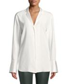 Alyssia Silk Button-front Blouse